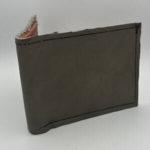 Handmade Oaxacan Gray Leather Wallet – 100% Genuine Bifold Artisan Craft
